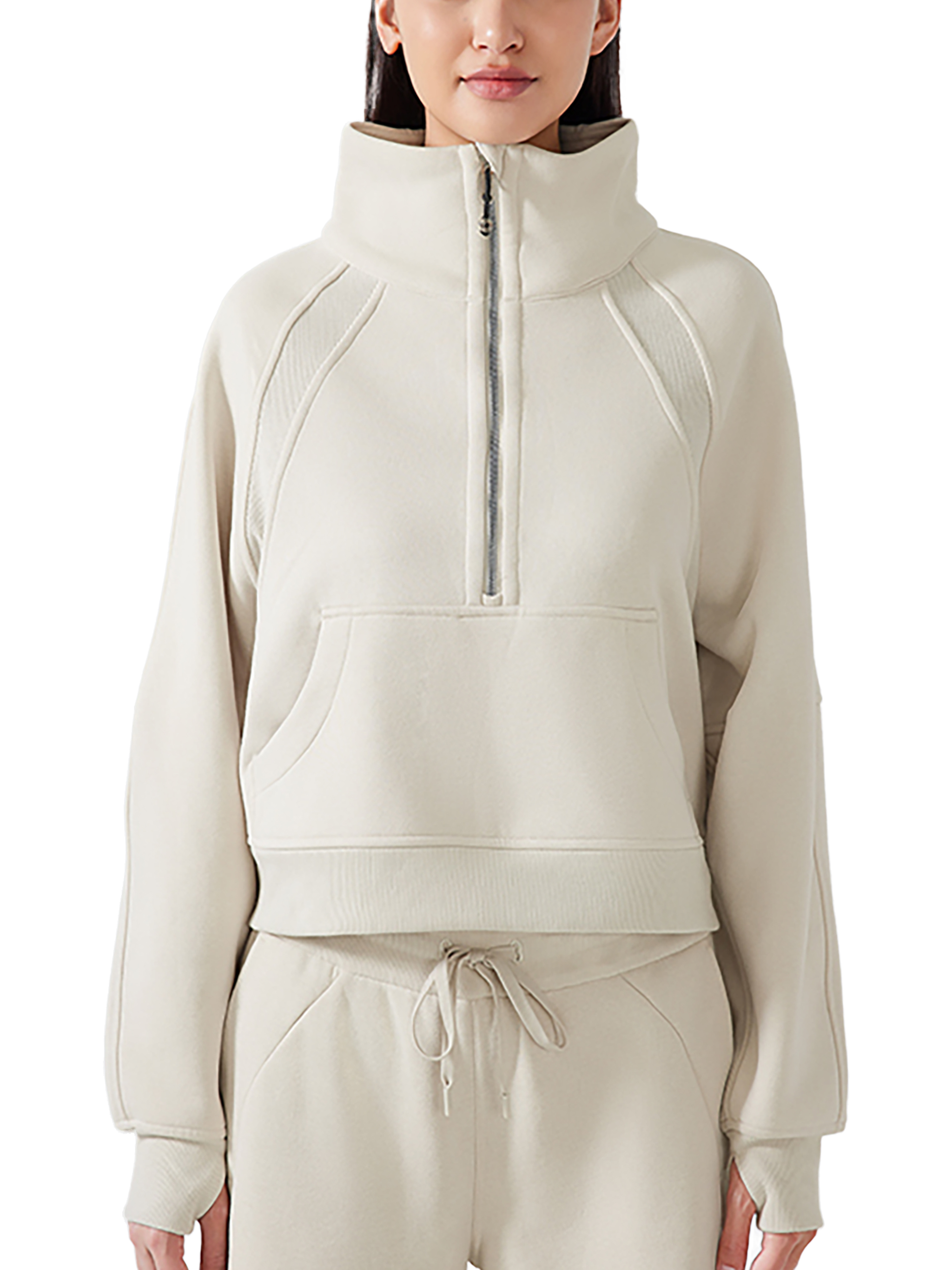 【タグ有】CROPPED HALF ZIP SWEAT COLOR:ECRU タグ有】CROPPED HALF ZIP SWEAT COLOR:ECRU